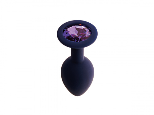 Anal plug with crystal Gamma, color Blueberry + purple crystal (CORE)